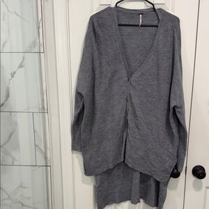 Free People Blue Textured Knit Sweater